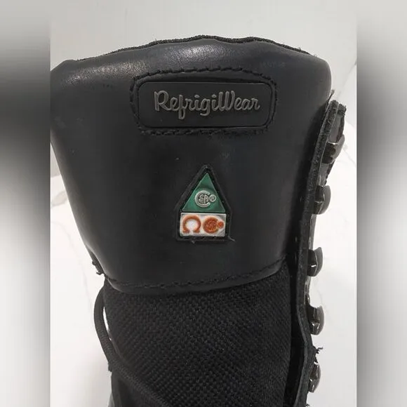 RefrigiWear Platinum Black Leather Vitacomfort waterproof safety work Boot sz 12