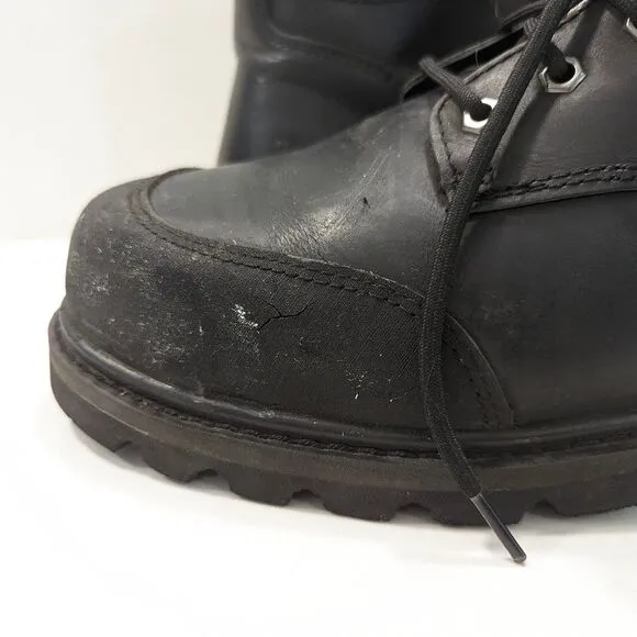 RefrigiWear Platinum Black Leather Vitacomfort waterproof safety work Boot sz 12