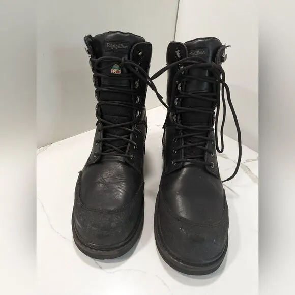 RefrigiWear Platinum Black Leather Vitacomfort waterproof safety work Boot sz 12