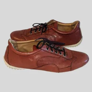 Robert Zur Women's 8M Brown Leather Lace-Up Shoes Casual Comfort Perforated