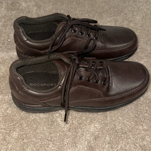Rockport Eureka Men's Walking Shoes Genuine Brown Leather Size 8.5