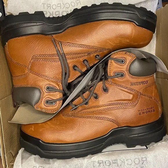 ROCKPORT Works more energy waterproof mens work boots Size 10.5