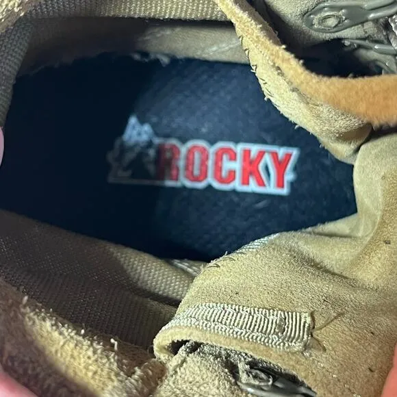 Rocky Boots Military Tan Suede Hiking Outdoors Tactical RKC042 Lightweight 5.5