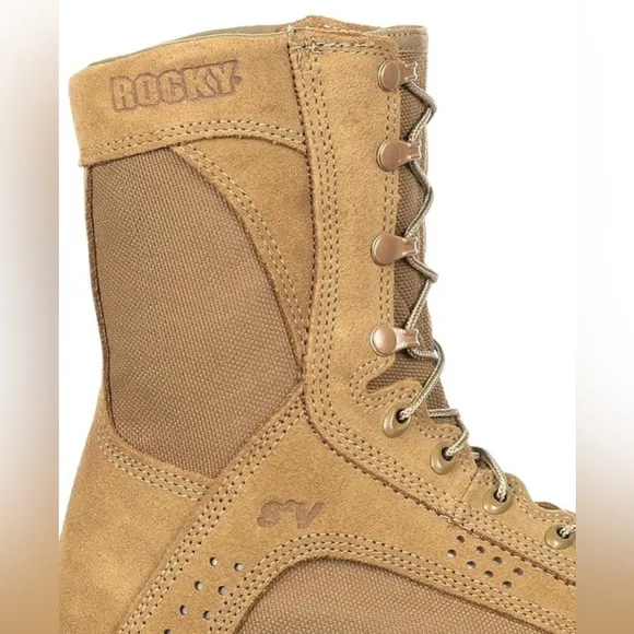 ROCKY Boots S2V Military Tactical Boots RKC053 Coyote Brown, Steel Toe Mens Sz 6