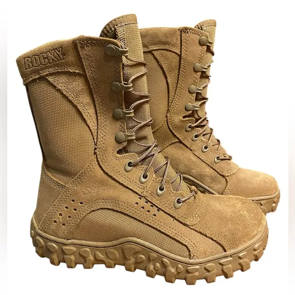 ROCKY Boots S2V Military Tactical Boots RKC053 Coyote Brown, Steel Toe Mens Sz 6