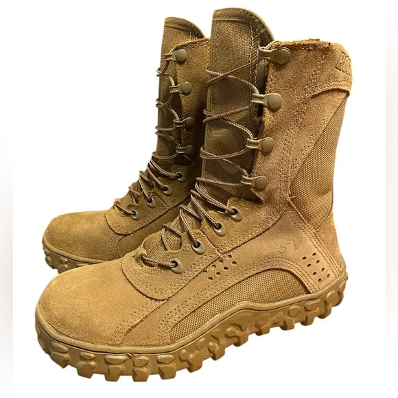 ROCKY Boots S2V Military Tactical Boots RKC053 Coyote Brown, Steel Toe Mens Sz 6