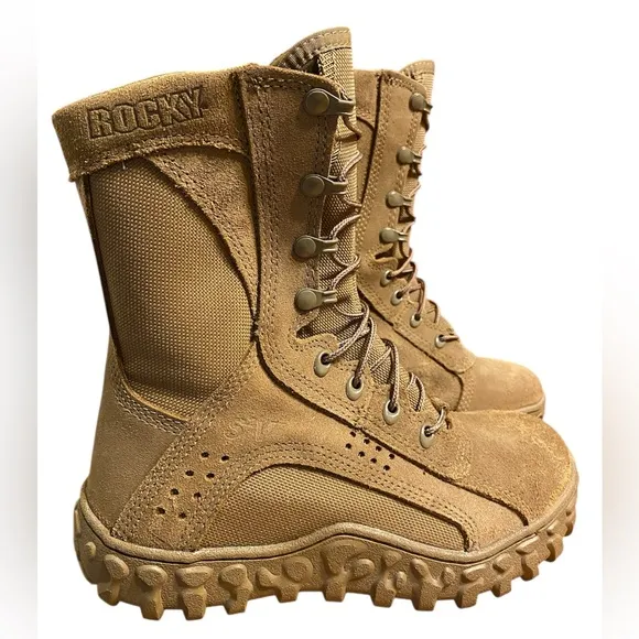 ROCKY Boots S2V Military Tactical Boots RKC053 Coyote Brown, Steel Toe Mens Sz 6