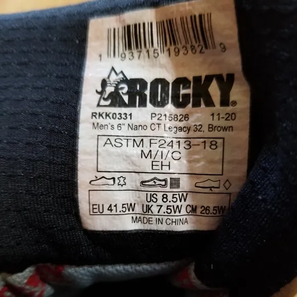 Rocky Composite Toe Waterproof Work Boots 8 1/2 Wide