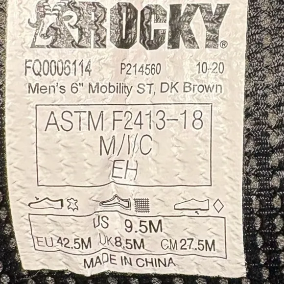 Rocky -Men’s 9.5 “MOBILITE” waterproof steel toe hiking/work boots. Like new!!!