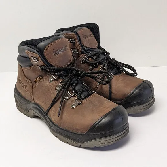 Rocky Worksmart Composite Toe Work Boots, Brown, Women's 7 Wide