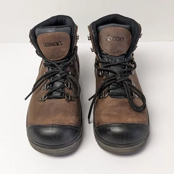 Rocky Worksmart Composite Toe Work Boots, Brown, Women's 7 Wide