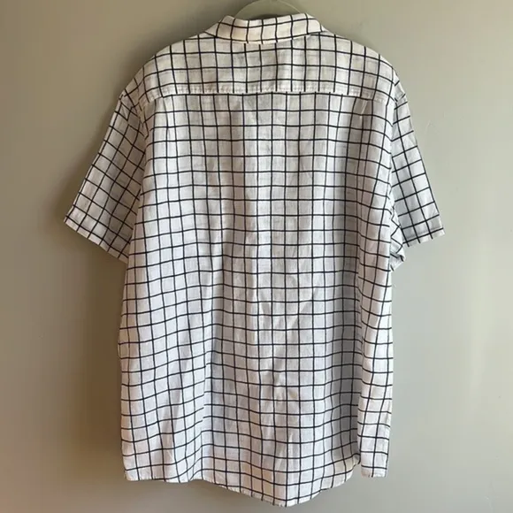 Rodd &amp; Gunn Halfway Rocks Tattersall Short Sleeve Linen Button-Up Shirt Sz 2XL