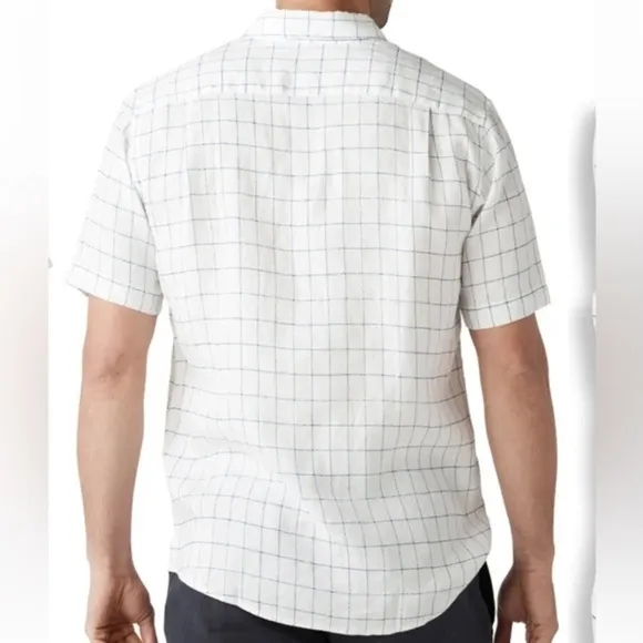 Rodd &amp; Gunn Halfway Rocks Tattersall Short Sleeve Linen Button-Up Shirt Sz 2XL