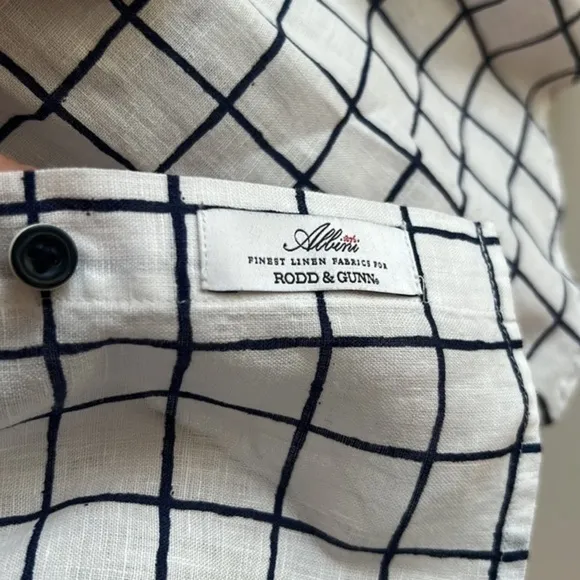 Rodd &amp; Gunn Halfway Rocks Tattersall Short Sleeve Linen Button-Up Shirt Sz 2XL