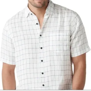 Rodd &amp; Gunn Halfway Rocks Tattersall Short Sleeve Linen Button-Up Shirt Sz 2XL