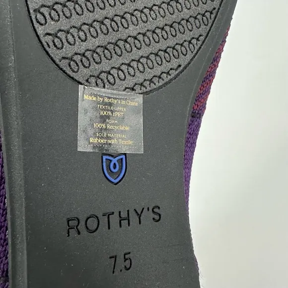 ROTHYS Cranberry Plaid Flats 7.5 Women’s Retired Pattern Shoes