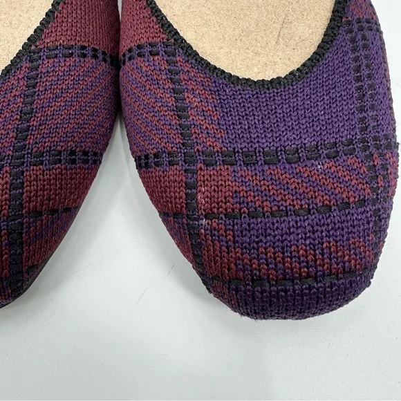 ROTHYS Cranberry Plaid Flats 7.5 Women’s Retired Pattern Shoes