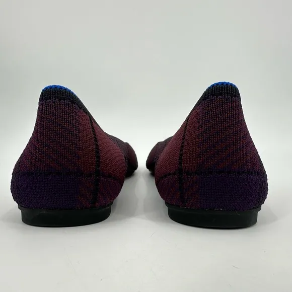 ROTHYS Cranberry Plaid Flats 7.5 Women’s Retired Pattern Shoes