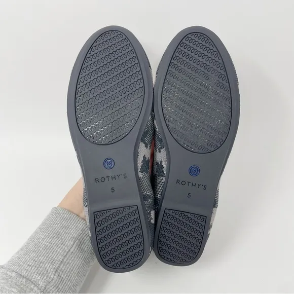 Rothy’s Grey Botanicamo Loafer Camo Knit Flats Shoes Gray Mule Ballet Shoes
