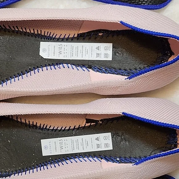 ROTHY’S  Preppy Petal Pink Pointed Toe Flats Retired Shoes Size 10.5
