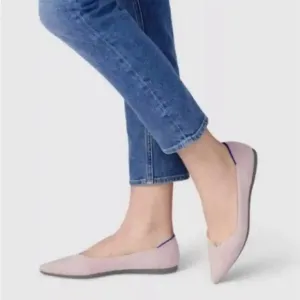 ROTHY’S  Preppy Petal Pink Pointed Toe Flats Retired Shoes Size 10.5
