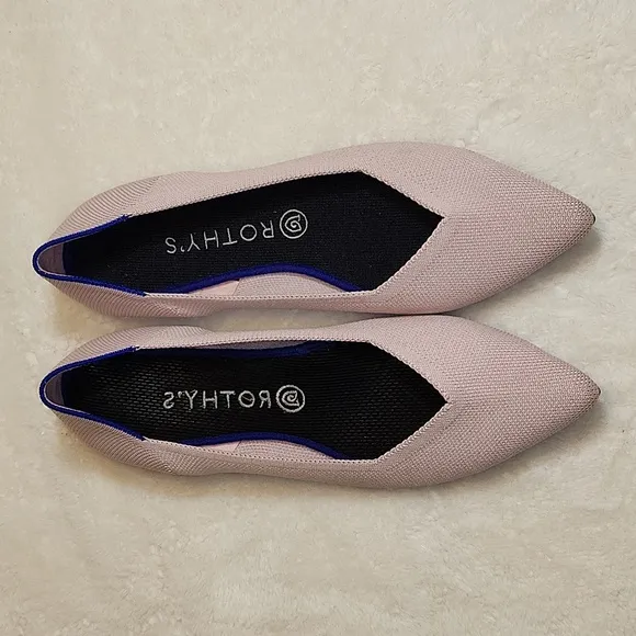 ROTHY’S  Preppy Petal Pink Pointed Toe Flats Retired Shoes Size 10.5