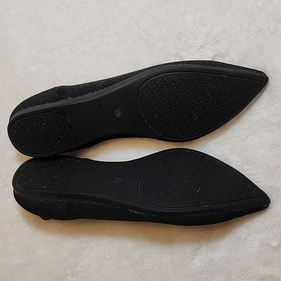 ROTHY’S Preppy THE POINT WOMEN’S SOLID BLACK BALLET FLATS SHOES SZ US 10.5
