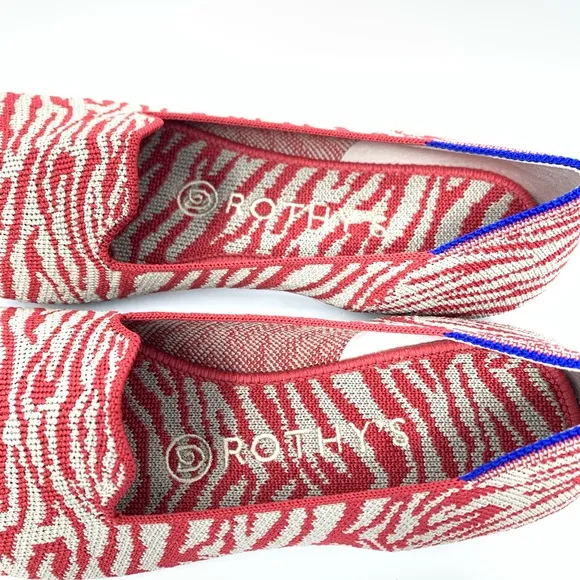 Rothys Red Zebra Flats - Brand New!