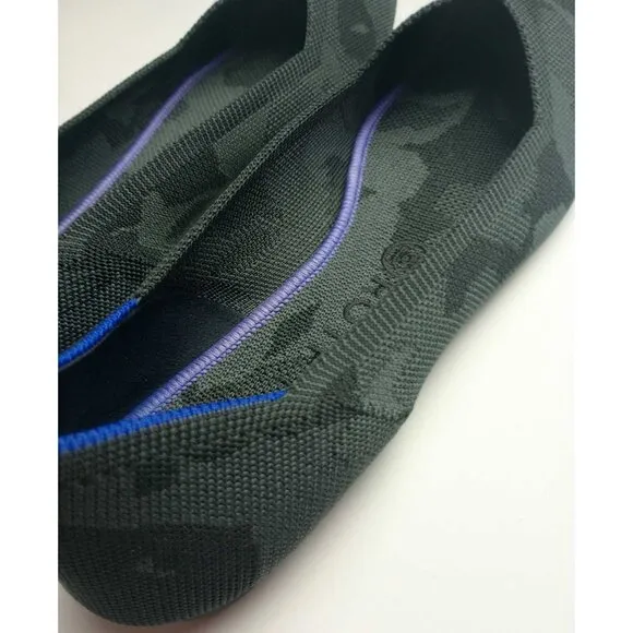 Rothy's Retired Gray Black Camo Print The Point Flats Shoes Size 10.5 NWOB