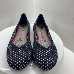 Rothy’s The Flat Maritime Blue Honeycomb Ballet Shoes Size 7
