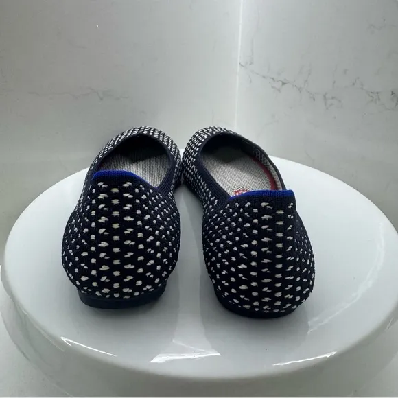 Rothy’s The Flat Maritime Blue Honeycomb Ballet Shoes Size 7