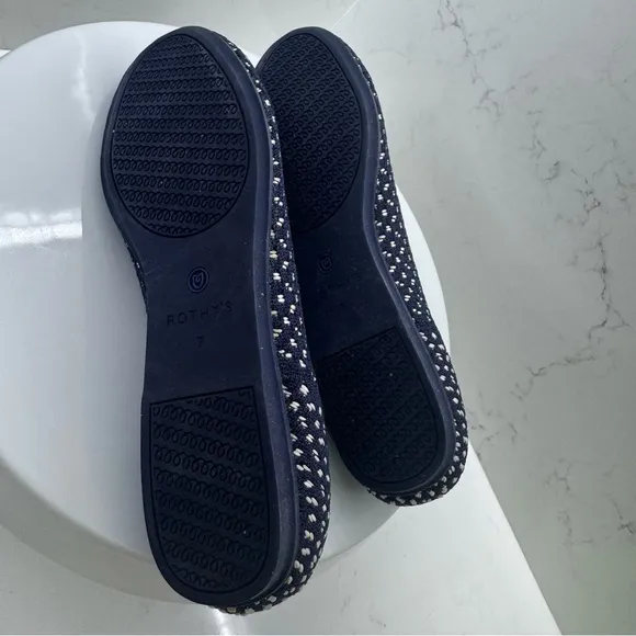 Rothy’s The Flat Maritime Blue Honeycomb Ballet Shoes Size 7
