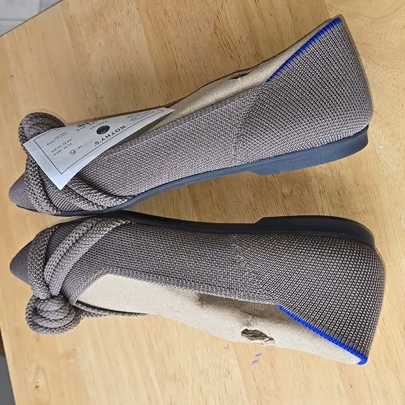 Rothys The Knot Point II Tan Sparrow Size 5 Slip On Womens Shoes Work Casual