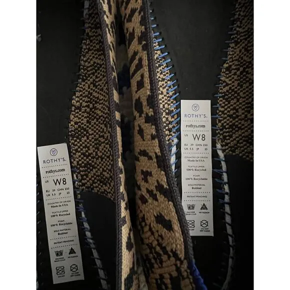 Rothy’s The Point Animal Print Cloth Flats Size 8
