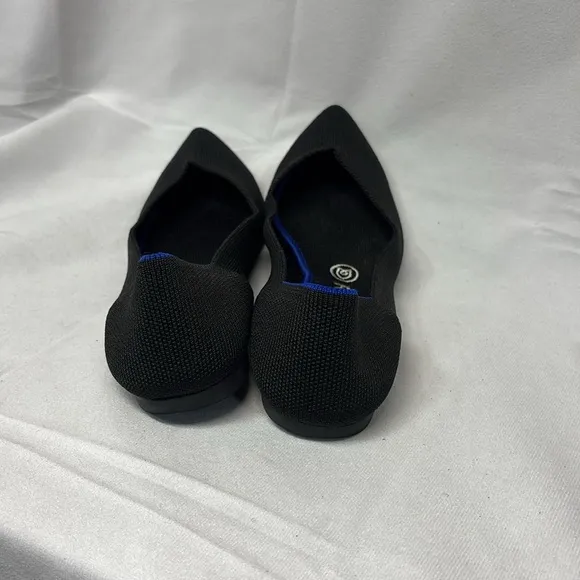 Rothy's The Point Black and blue new  Flats shoes size 8W
