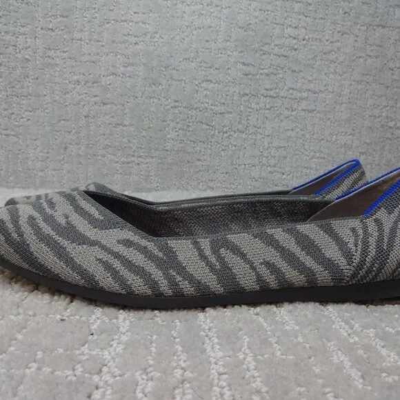 ROTHY'S The Point Retired Zebra Print Flats Slip on Shoes Women's Size 7