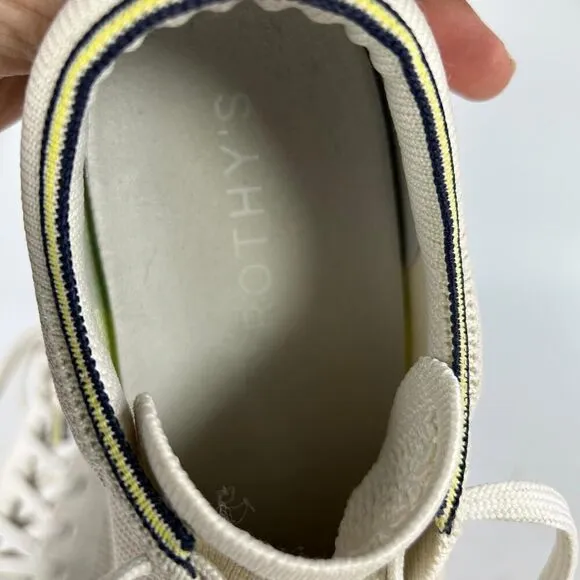 Rothy’s The Lace Up Vanilla Knit Sneakers US 8 Walking Casual Tennis Shoes