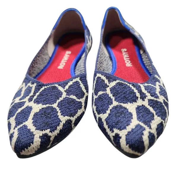 Rothy's Women's Blue and White Flats