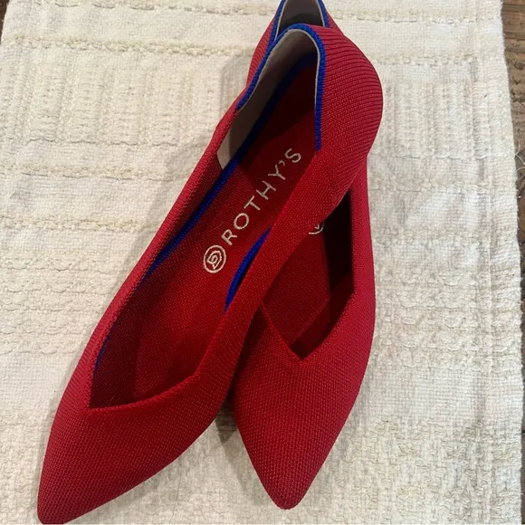 Rothy's, Women's Red the point Flats, Size 10.5