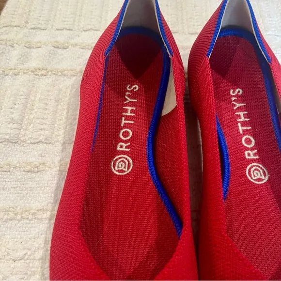 Rothy's, Women's Red the point Flats, Size 10.5
