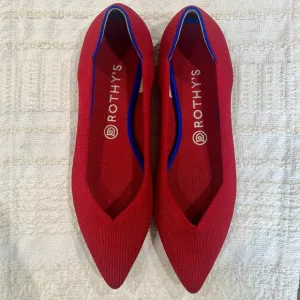 Rothy's, Women's Red the point Flats, Size 10.5