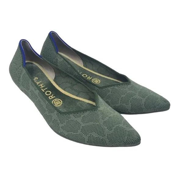 Rothy's | Women's Safari Green Design Pointe Flats (Size 8)