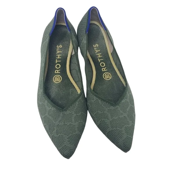Rothy's | Women's Safari Green Design Pointe Flats (Size 8)