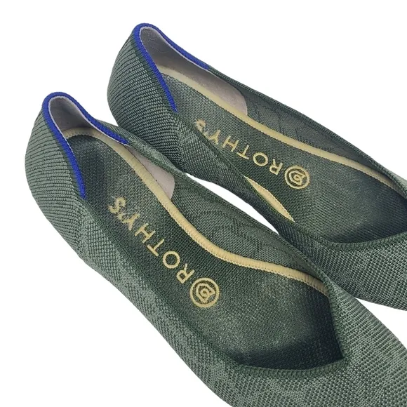 Rothy's | Women's Safari Green Design Pointe Flats (Size 8)