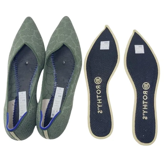 Rothy's | Women's Safari Green Design Pointe Flats (Size 8)