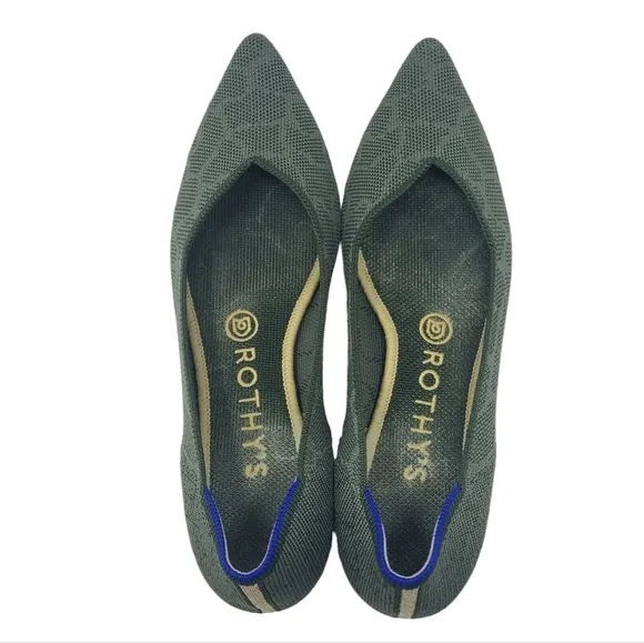 Rothy's | Women's Safari Green Design Pointe Flats (Size 8)