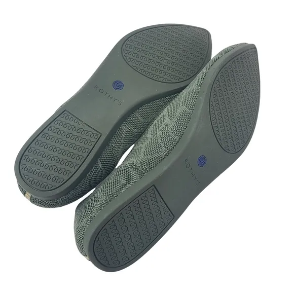Rothy's | Women's Safari Green Design Pointe Flats (Size 8)