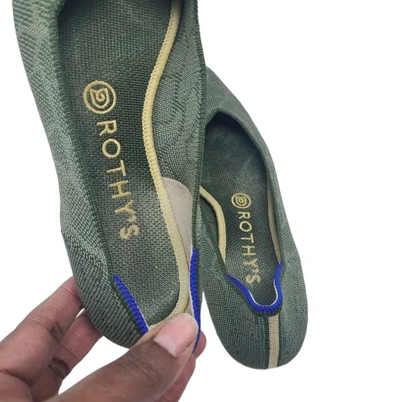 Rothy's | Women's Safari Green Design Pointe Flats (Size 8)