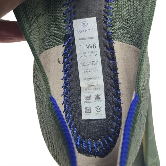 Rothy's | Women's Safari Green Design Pointe Flats (Size 8)