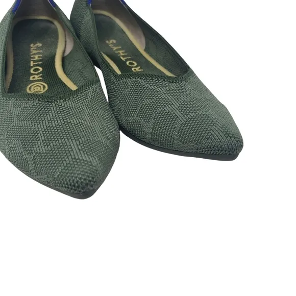 Rothy's | Women's Safari Green Design Pointe Flats (Size 8)